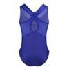 Agoky Girls' Mesh Splice Crisscross Cut Out Back Gymnastics Leotard Ballet Dance Top Athletic Shirt Dancewear Costume Blue 3-4 Years view 2