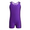 Agoky Little Big Girls One-Piece Athletic Gymnastics Unitard Ballet Leotard Biketard Purple 13-14 view 2