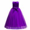 Flower Girl Embroidery Beaded Lace Long Pageant Princess Dresses Kids Prom Birthday Wedding Junior Bridesmaid Tulle Maxi Gown Big Girls First Communion Ball Party Dresses Purple 12-13 Years view 2