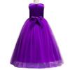 Flower Girl Embroidery Beaded Lace Long Pageant Princess Dresses Kids Prom Birthday Wedding Junior Bridesmaid Tulle Maxi Gown Big Girls First Communion Ball Party Dresses Purple 12-13 Years view 4