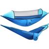 G4Free Large Camping Hammock with Mosquito Net 2 Person Pop-up Parachute Lightweight Hanging Hammocks Tree Straps Swing Bed for Outdoor Backpacking Backyard Hiking (Blue/Light Blue) view 1