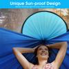 G4Free Large Camping Hammock with Mosquito Net 2 Person Pop-up Parachute Lightweight Hanging Hammocks Tree Straps Swing Bed for Outdoor Backpacking Backyard Hiking (Blue/Light Blue) view 3