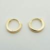 3 Pairs 18k Yellow Gold Plated Huggie Hoop 10mm Sleeper Earrings Non-allergenic, Dimension: 10mm(H) x 10mm(W), Yellow Gold, No Stone view 4