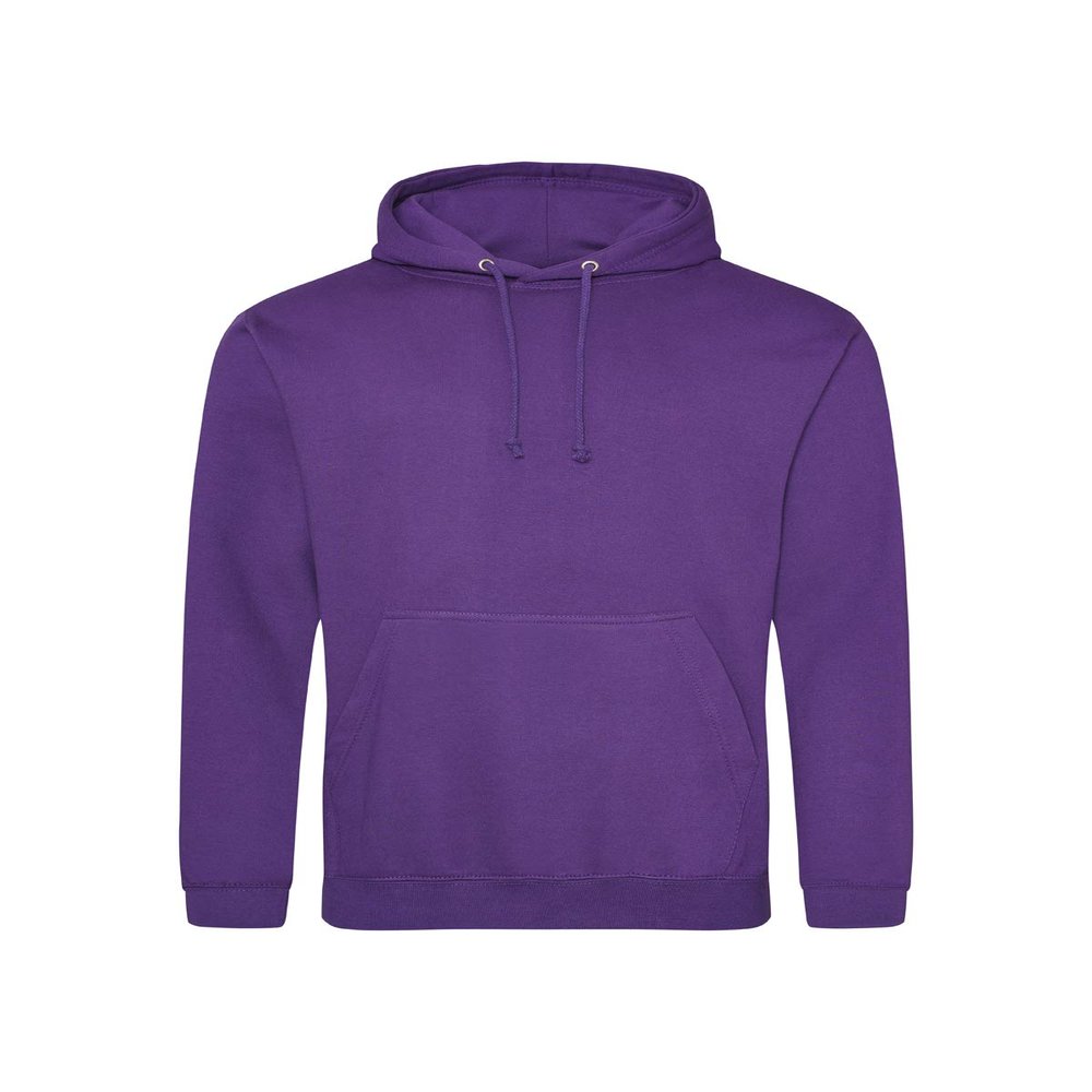 Just Hoods By AWDis Men's 80/20 Midweight College Hooded Sweatshirt XL PURPLE