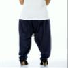 Womens Plain Navy Blue Rayon Salwar Pants with Pocket & Elastic Waist Closure Indian Yoga Kurti Pants view 3
