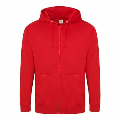 Men's 80/20 Midweight College Full-Zip Hooded Sweatshirt S FIRE RED