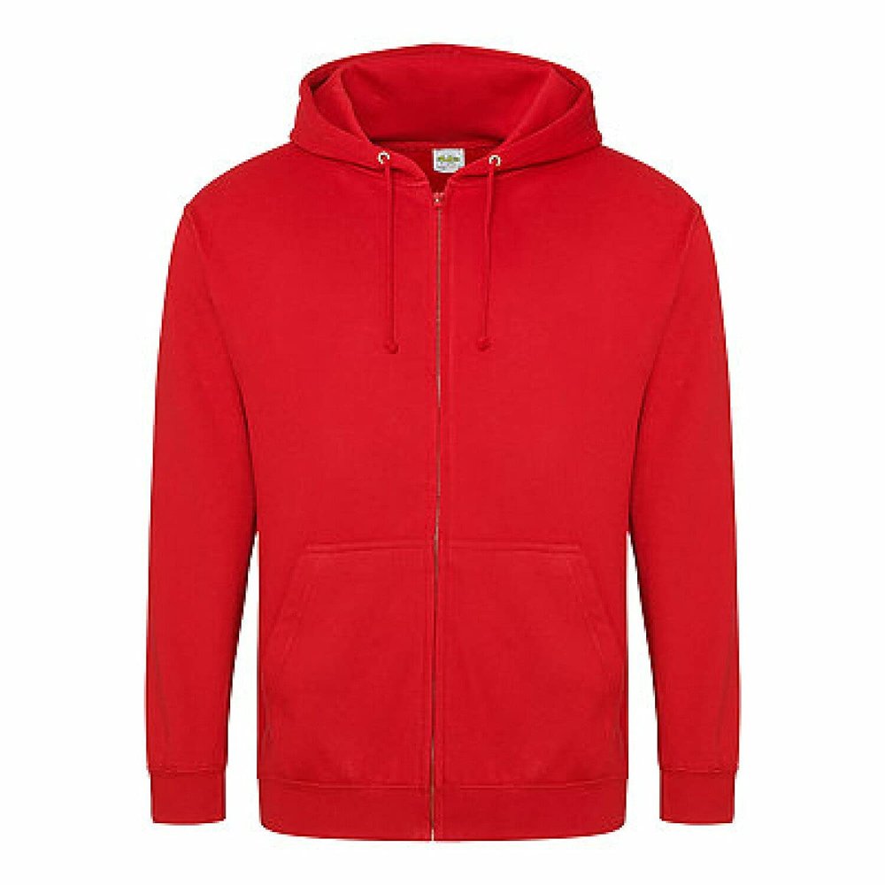 Men's 80/20 Midweight College Full-Zip Hooded Sweatshirt S FIRE RED