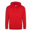 Men's 80/20 Midweight College Full-Zip Hooded Sweatshirt S FIRE RED view 1