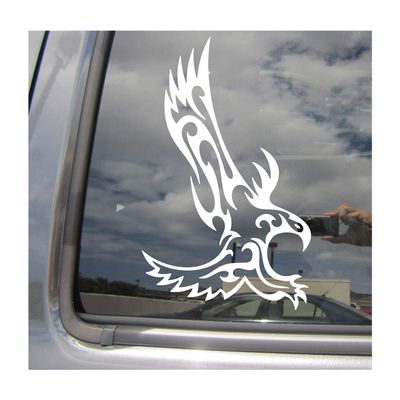 - Attacking Tribal Eagle - Bird Hawk Falcon Bald Peregrine - Cars Trucks Moped Helmet Hard Hat Auto Automotive Craft Laptop Vinyl Decal Store Window Wall Sticker 01527