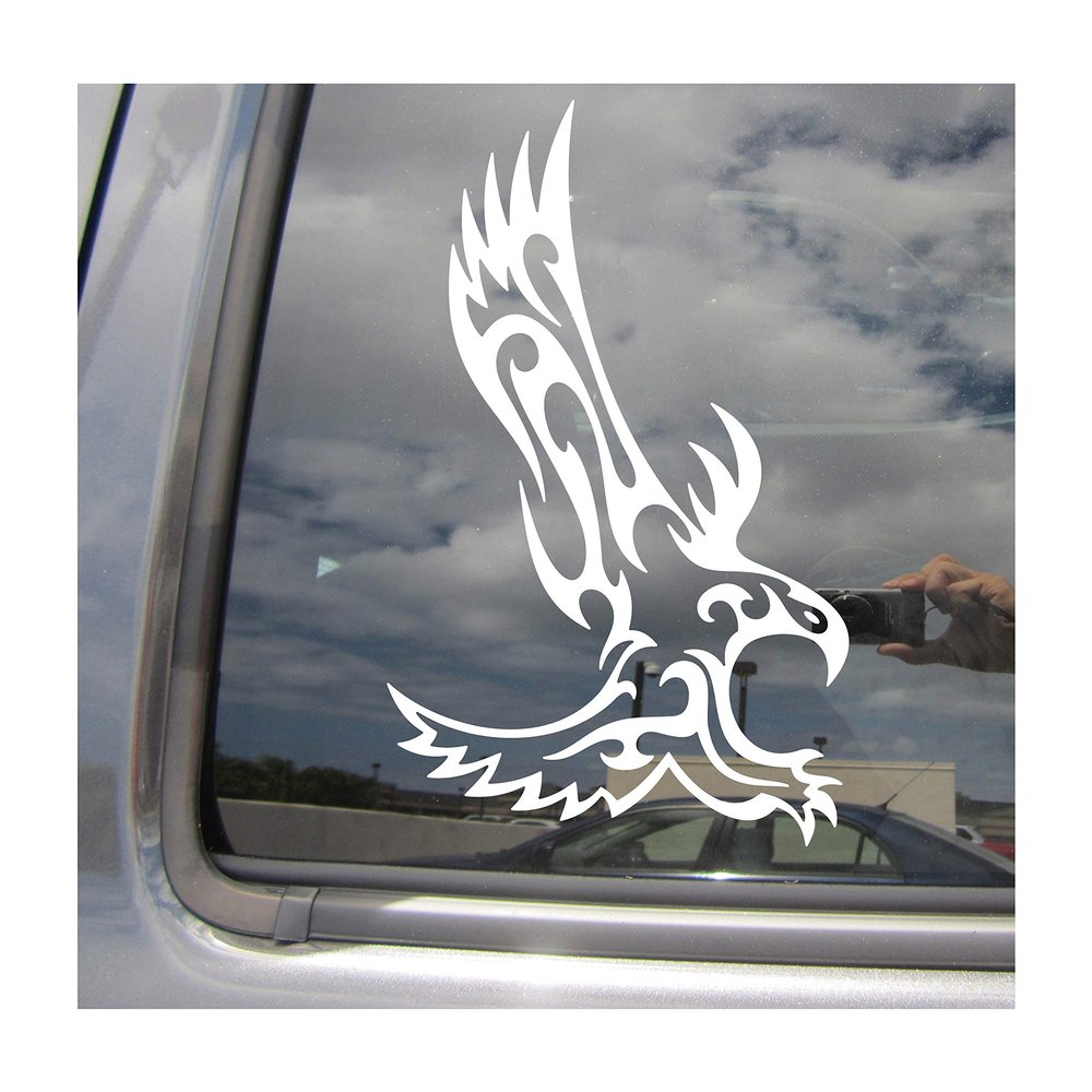 - Attacking Tribal Eagle - Bird Hawk Falcon Bald Peregrine - Cars Trucks Moped Helmet Hard Hat Auto Automotive Craft Laptop Vinyl Decal Store Window Wall Sticker 01527