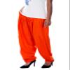 ladyline Womens Plain Orange Rayon Salwar Pants with Pocket & Elastic Waist Closure Indian Yoga Kurti Pants view 2