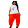 ladyline Womens Plain Orange Rayon Salwar Pants with Pocket & Elastic Waist Closure Indian Yoga Kurti Pants view 4