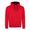 Adult 80/20 Midweight Varsity Contrast Hooded Sweatshirt XL FIRE RD/ JET BLK view 1