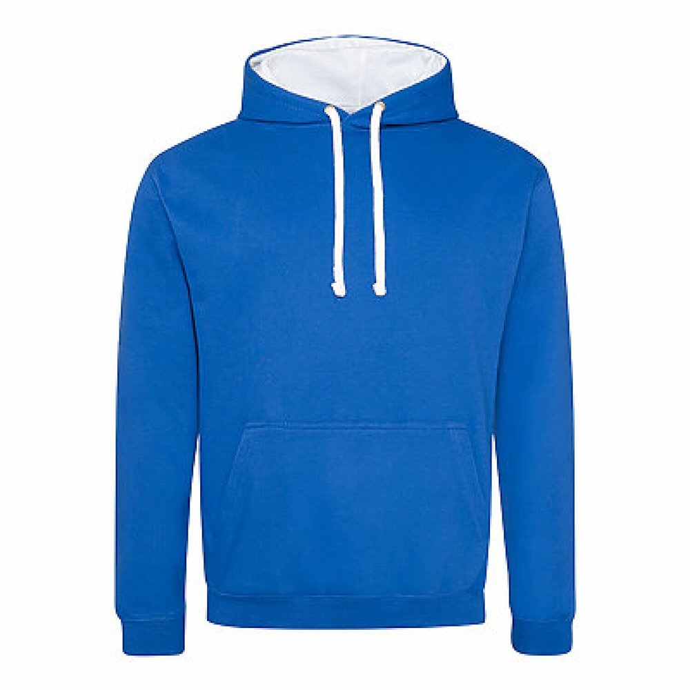 Adult 80/20 Midweight Varsity Contrast Hooded Sweatshirt S ROYL BL/ ARC WHT