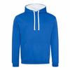 Adult 80/20 Midweight Varsity Contrast Hooded Sweatshirt S ROYL BL/ ARC WHT view 1