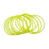 Ladies 80s 90s Fancy Gummy Rubber Bangles Pack Of 12 Wristbands Womens Dance Party Wear Accessory Neon Yellow view 1