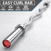Synergee Commercial EZ Curl Olympic Bar Chrome with Powder Coated Brass Bushings Excellent for Bicep Curls and Triceps Extensions view 2