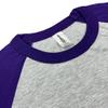 ILTEX Plain Raglan Lightweight Cotton and Polyester T-Shirt 3/4 Sleeves Athletic Baseball Jersey Unisex Multi Function Sports, Outdoors and Gym (Gray/Purple, X-Large) view 3