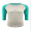 ILTEX Plain Raglan Lightweight Cotton and Polyester T-Shirt 3/4 Sleeves Athletic Baseball Jersey Unisex Multi Function Sports, Outdoors and Gym (Gray/Tiffany, Large) view 1