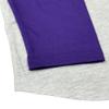 ILTEX Plain Raglan Lightweight Cotton and Polyester T-Shirt 3/4 Sleeves Athletic Baseball Jersey Unisex Multi Function Sports, Outdoors and Gym (Gray/Purple, 2X-Large) view 4