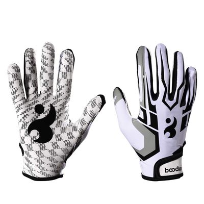 Football Gloves Baseball/Softball Batting Gloves Super Grip Finger Fit for Adult and Youth (White, L)