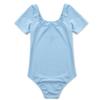 Agoky Kids Girls Classic Cotton Short Sleeve Gymnastic Leotard Ballet Dance Unitard Biketard Athletic Shirt Top Yoga Bodysuit Blue 6 Years view 4