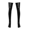 Alvivi Men's Wet Look Faux Leather Thigh High Stockings Shinny Metallic Clubwear Cosplay Costume Black Large view 1