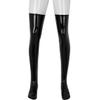 Alvivi Men's Wet Look Faux Leather Thigh High Stockings Shinny Metallic Clubwear Cosplay Costume Black Large view 2