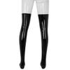 Alvivi Men's Wet Look Faux Leather Thigh High Stockings Shinny Metallic Clubwear Cosplay Costume Black Large view 3