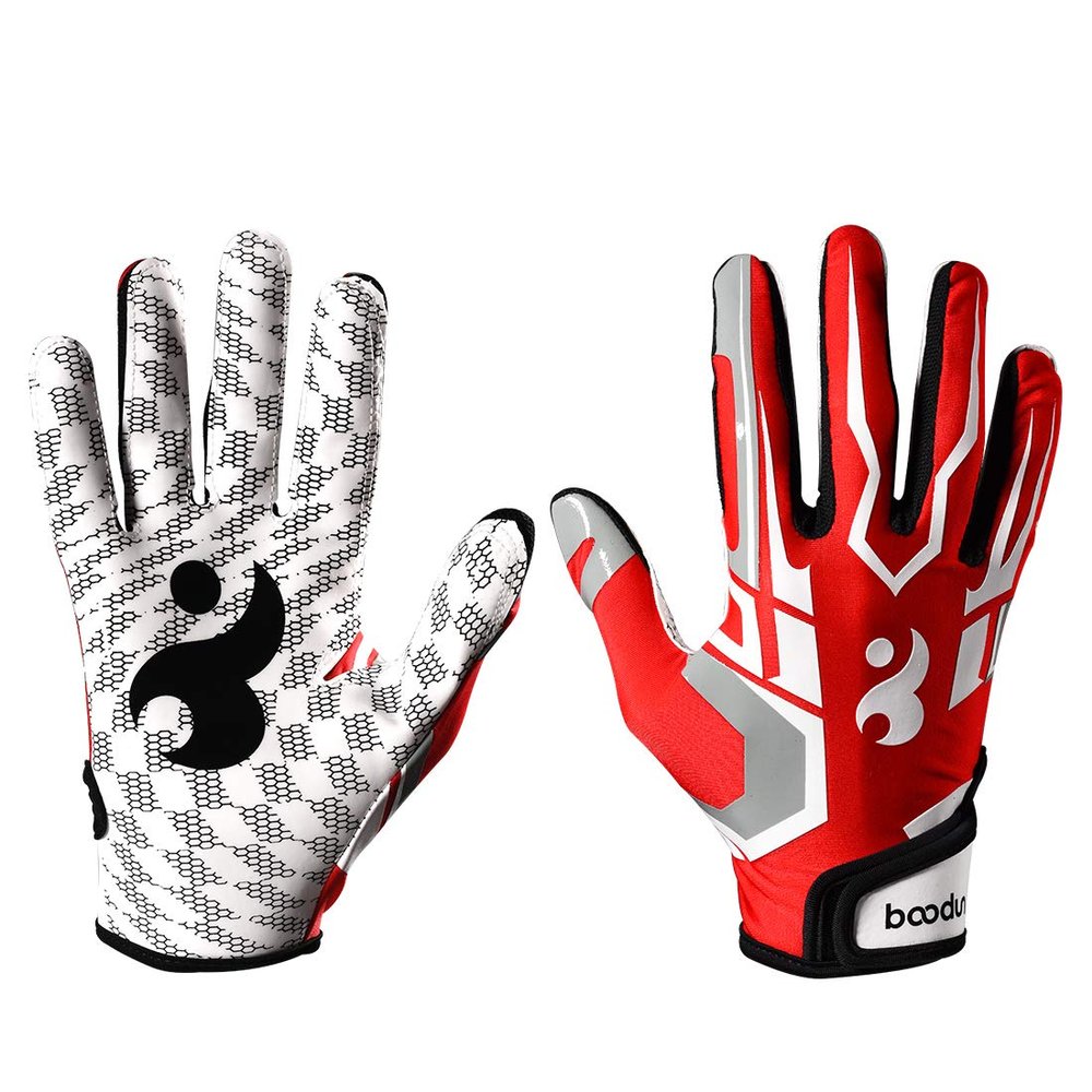 Football Gloves Baseball/Softball Batting Gloves Super Grip Finger Fit for Adult and Youth (Red, M)
