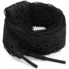 WEGOODZF Lace Shoelaces, 2 Pairs 3CM Wide Lacy Shoe Laces for Sneakers, 47 inch Black Women Lace Shoes Strings view 1