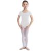 Agoky Kids Girls Classic Cotton Short Sleeve Gymnastic Leotard Ballet Dance Unitard Biketard Athletic Shirt Top Yoga Bodysuit White 4 Years view 2