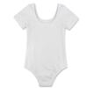 Agoky Kids Girls Classic Cotton Short Sleeve Gymnastic Leotard Ballet Dance Unitard Biketard Athletic Shirt Top Yoga Bodysuit White 4 Years view 4
