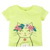 Carter's Girls' 2T-8 Short Sleeve Summer Tees (6 Months, Neon/Kitty) view 1