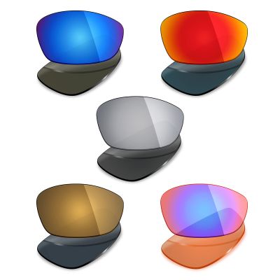 Mryok 5 Pair Polarized Replacement Lenses for Oakley Blender Sunglass - Ice Blue/Fire Red/Silver Titanium/Bronze Gold/Cobalt Rose