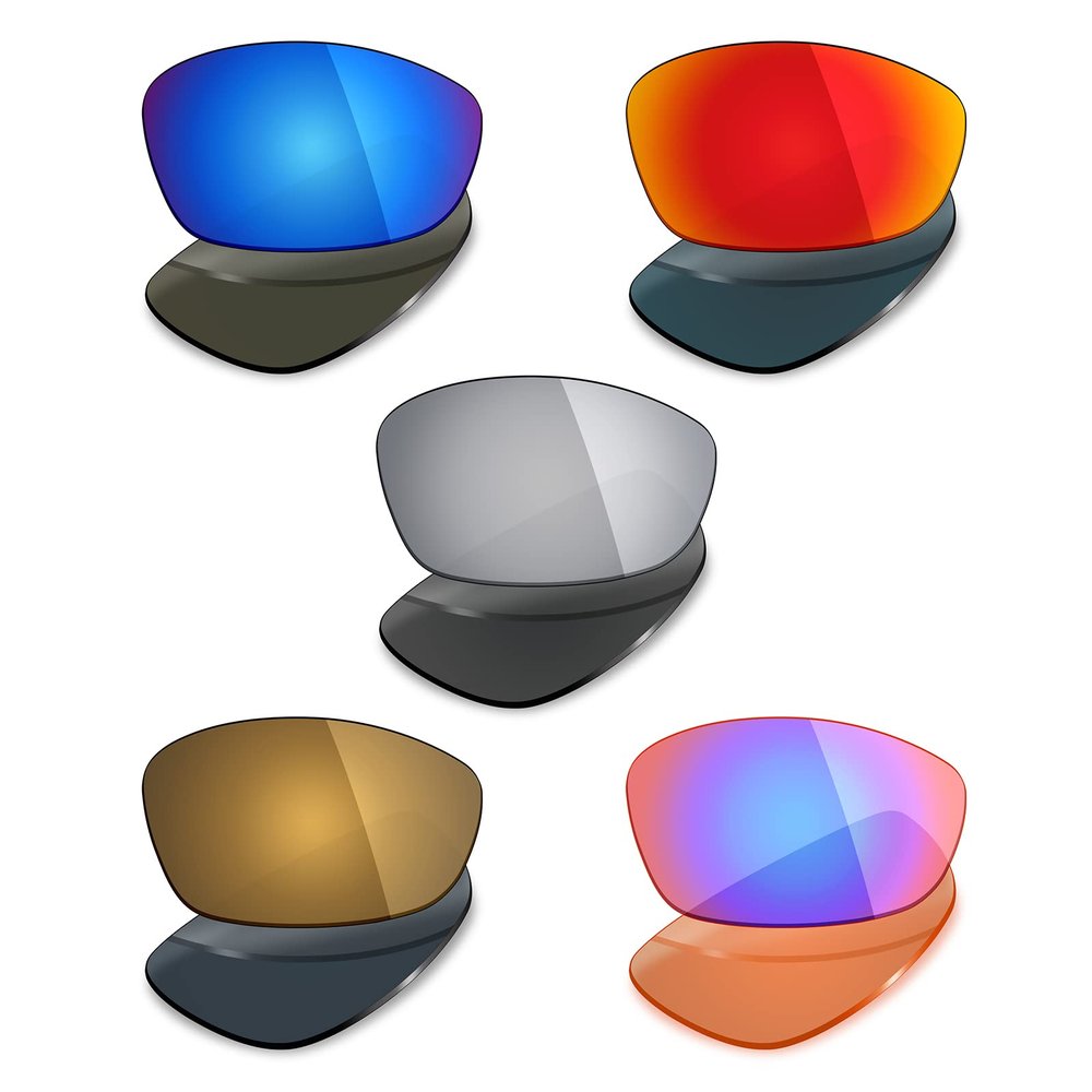 Mryok 5 Pair Polarized Replacement Lenses for Oakley Blender Sunglass - Ice Blue/Fire Red/Silver Titanium/Bronze Gold/Cobalt Rose