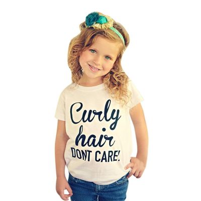 Baby Shirt for 2-5 Years Old,Fashion Toddler Girls Kids Short Sleeve Letter Tops Tee Summer Clothes (White, 3-4 Years Old)