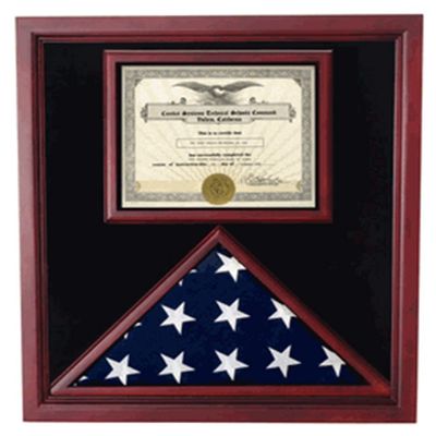 Extra Large Award and Flag Display Case for 3x5 flag with a glossy Plexiglas front and a plush, glare free black velvet lining for a background