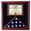 Extra Large Award and Flag Display Case for 3x5 flag with a glossy Plexiglas front and a plush, glare free black velvet lining for a background view 1