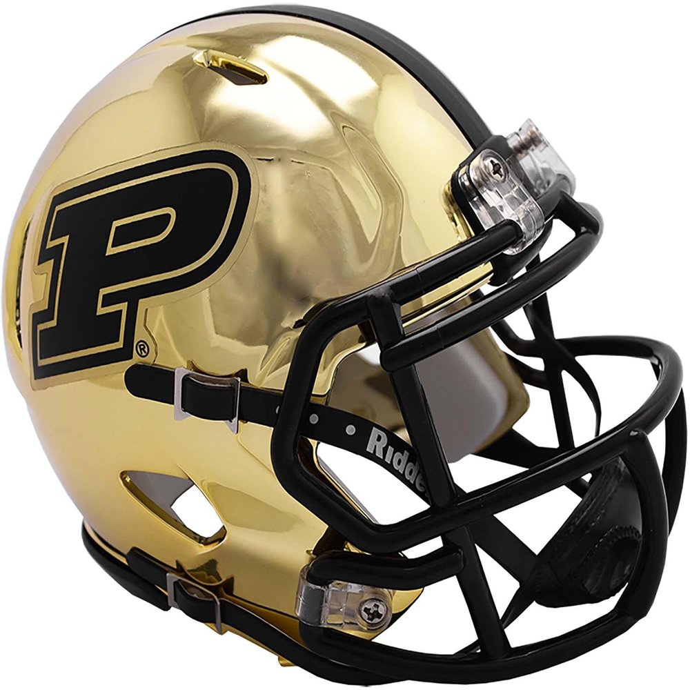 NCAA Purdue Boilermakers Unisex Purdue Boilermakers Helmet Riddell Replica Mini Speed Style Chrome Alternatehelmet Replica Mini Speed Style Chrome Alternate, Team Colors, One Size