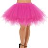 WOWBRIDAL Vintage 1950s Short Tulle Petticoat Ballet Bubble Tutu (Hot Pink, Large/X-Large) view 2