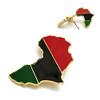 NYFASHION101 Pan Africa Continent Charm Brooch Pin and Stud Earrings Set in Gold-Tone, Pan Africa view 2