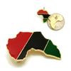 NYFASHION101 Pan Africa Continent Charm Brooch Pin and Stud Earrings Set in Gold-Tone, Pan Africa view 3