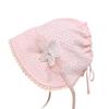 Baby Girl Toddlers Breathable Lacy Bonnet Eyelet Cotton Adjustable Sun Protection Hat Pink view 4