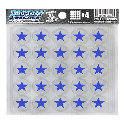 Pro-Tuff Decals Star Award Decals 20 mil Professional Vinyl 1-1/8" Diameter (Royal on Clear)