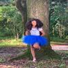 WOWBRIDAL Vintage 1950s Short Tulle Petticoat Ballet Bubble Tutu (Royal Blue, Small/Medium) view 3