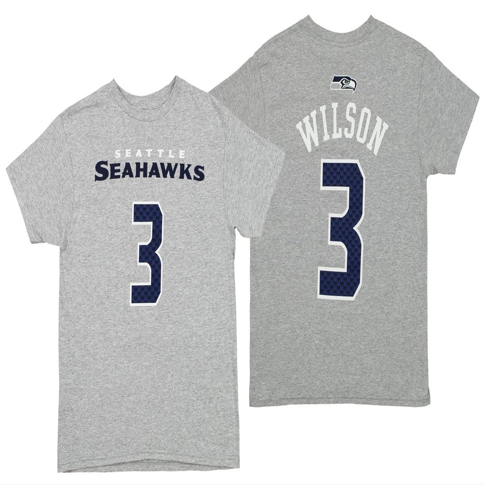 Outerstuff NFL Youth Boys (8-20) Mainliner Short Sleeve Tee, Seattle Seahawks Russell Wilson, Medium (10-12)