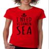 ALLNTRENDS Women's T Shirt I Need Vitamin Sea Love Summer Beach Vacation (2XL, Red) view 1
