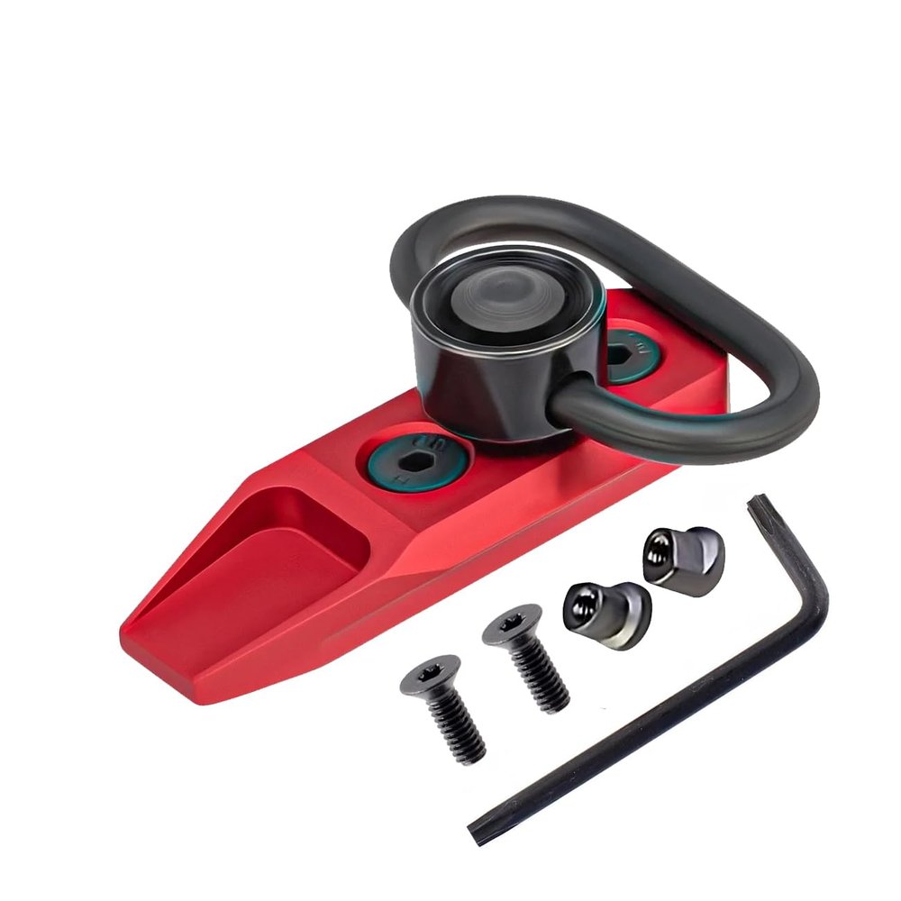 Alloy Red Tactical KeyMod Modular Direct Attachment Quick Detach QD Sling Swivel Mount Kit-Push Button