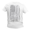 Haase Unlimited Silver American Flag - USA Patriotic Freedom Men's T-Shirt (White - Back Print, Large) view 1